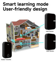 Campana De Puerta Inalámbrica De Energía Cinética Sin Batería Impermeable Negra Con 38 Canciones EU UK US Plug Para Hogar - details 6