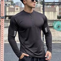 Camiseta Deportiva Para Hombres 2024 Con Cierre Y Cuello Redondo Manga Larga Transpirable Para Entrenamiento Y Baloncesto Ropa De Exterior - details 2