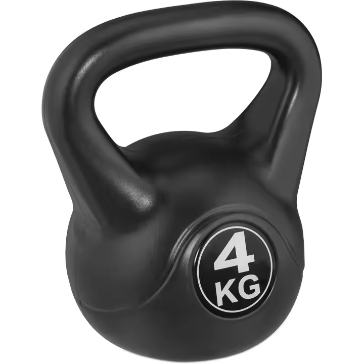 Pesa Rusa Redonda para Entrenamiento Fisicoculturismo en Casa Gimnasio Deporte Interior Exterior, Mango Estructurado 4kg. color negro - 1