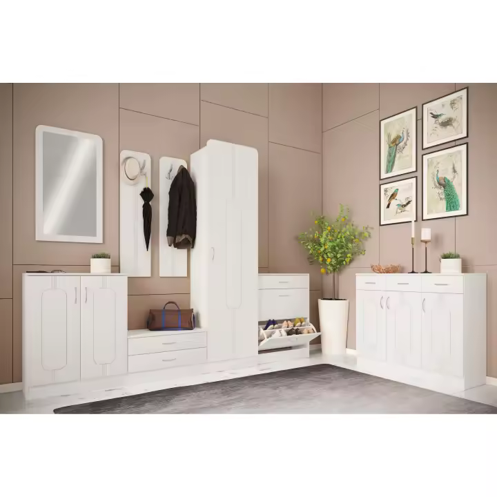 Conjunto de madera muebles de pasillo perchero percheros panel perchero Balia Conjunto de madera muebles de pasillo perchero percheros panel perchero Balia - 1