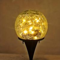 Lámpara Solar Para Jardín Con Bola De Vidrio Rotura Luz LED Blanco Cálido Impermeable Para Decoración De Patio Camino Jardín Césped - details 2