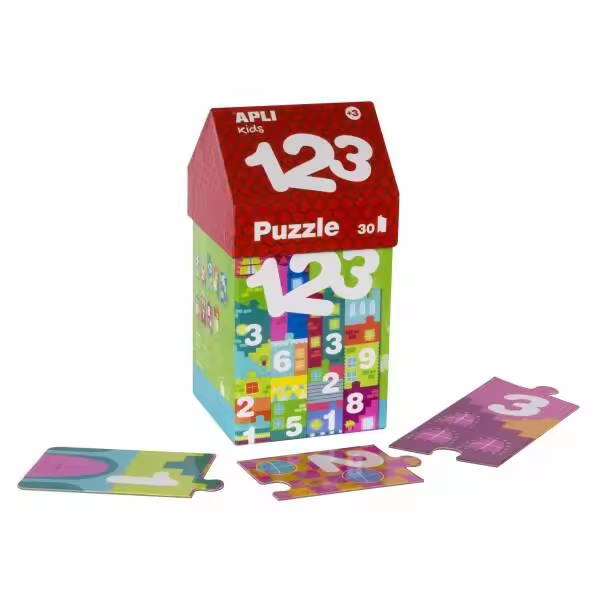 Puzle 123 en cajita de cartón con forma de casita - 1