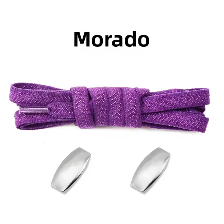 Cordones Elásticos Sin Nudo Para Niños Y Adultos Cordones Planos Para Zapatillas Cierre Rápido De Metal Nuevo Para Zapatos - 1