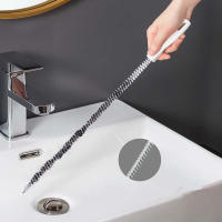 Cepillo De Drenaje Para Baño Y Cocina Herramienta De Limpieza Flexible Para Eliminar Obstrucciones En Tuberías Cepillo De Plástico Para Huecos Y Agujeros - details 3