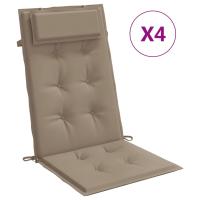 vidaXL Cojines de silla respaldo alto 4 uds tela Color Antracita,  Gris,  Crema y mas Cojín Decorativo de Asiento Cojines de muebles de salon - details 8