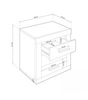 Muebles Liquidator Mesita de noche Lara con 3 Cajones y Guías Metálicas - details 0