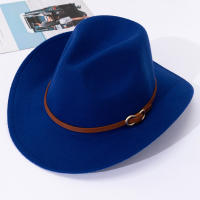 Sombrero De Paja Suave Británico Para Hombres Y Mujeres Sombrero De Jazz De Cuero Genuino Estilo Cowboy Occidental Con Borde Plano - details 13