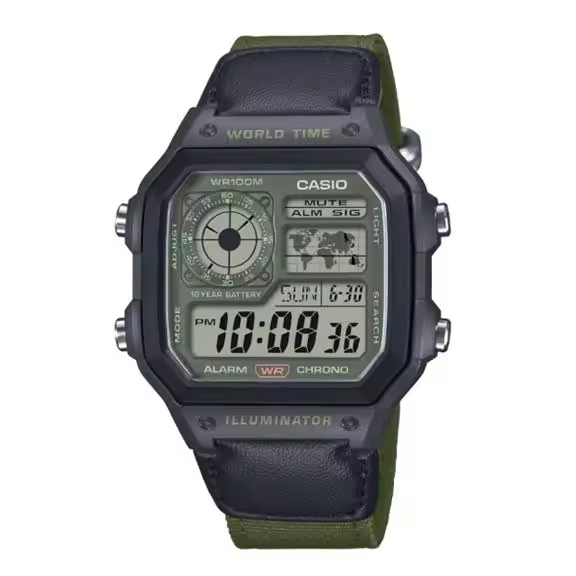 Reloj Casio digital nylon verde AE-1200WHUB-3AVEF - 1