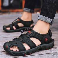 Sandalias De Verano Para Hombre Cuero Sintético Zapatos Casual Transpirables Sandalias Al Aire Libre Para Playa Zapatos Romanos Moda - details 7