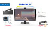 Lámpara De Tarea LED Para Escritorio Con Control Remoto Y Aluminio 44cm Luz De Monitor Cuidado De Los Ojos USB Magnética Sin Destellos Para Oficina - details 5