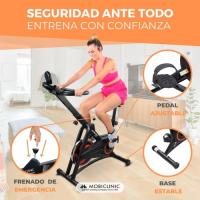 Bicicleta de spinning Makalu Mobiclinic® Fitness  Volante inercia 10kg Resistencia regulable Regulable al completo Pantalla LCD Marca Española Pulsómetro Portabotellas Soporte para móvil - details 2