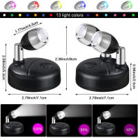 2Pack Spotlights LED Inalámbricos Rotativos Luz De Acento Piloto Potenciado Lámpara De Pared Para Armario Interior Y Pared - details 14