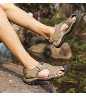 Sandalias De Verano Para Hombre Zapatos Planos Casuales Cómodos Y Antideslizantes Sandalias De Playa Ligeros Con Cordones Material Superior De Cuero Artificial Y Suela EVA - details 3