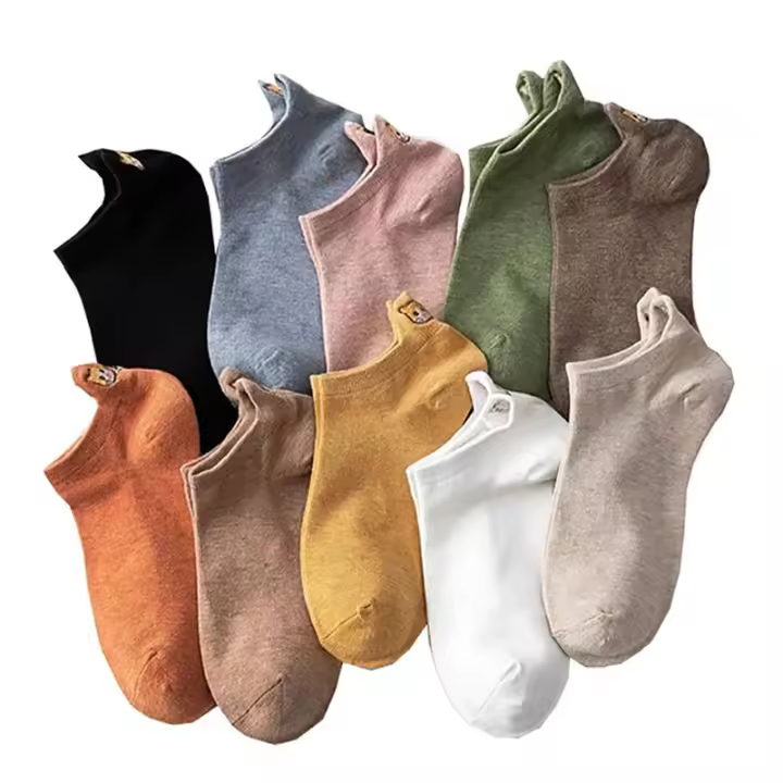 10 Pares De Calcetines De Gato Lindo Para Mujer Calcetines De Tobillo De Piel Suave Con Bordado De Animal Diversión Kawaii Calcetines Casuales De Algodón Y Poliéster - 1