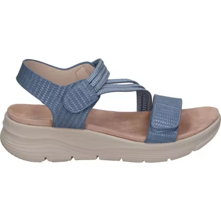 Sandalias con Cuña Amarpies abz26560 para Mujer en Color Azul con Cierre de Velcro - 1