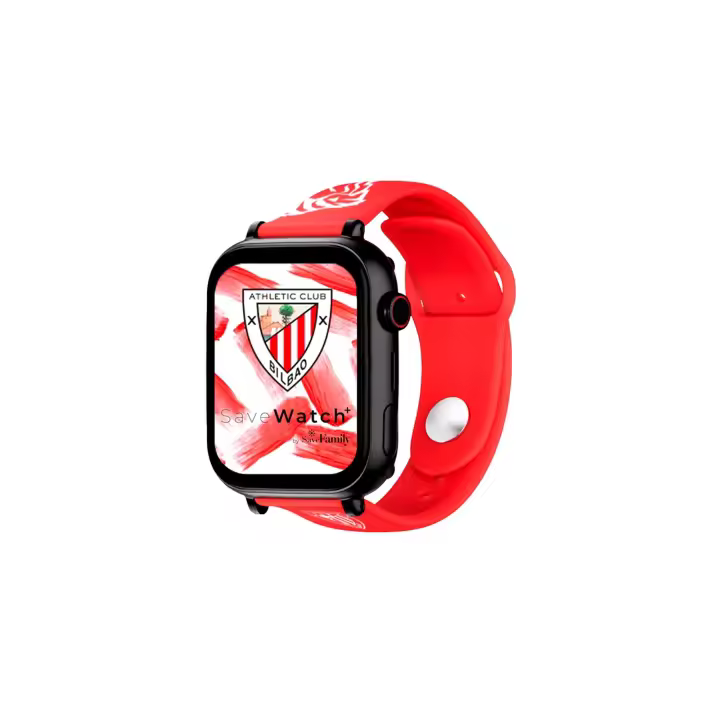 SaveFamily Relojes con GPS SaveWatch Plus Negro Ed. Athletic Club 4G Reloj gps niño  Reloj Inteligente niño Llamada Vídeo Face ID UltraSlim Bluetooth App Store Correa Silicona Roja Save Family relojes inteligentes smartwatch NO INCLUYE SIM - 1