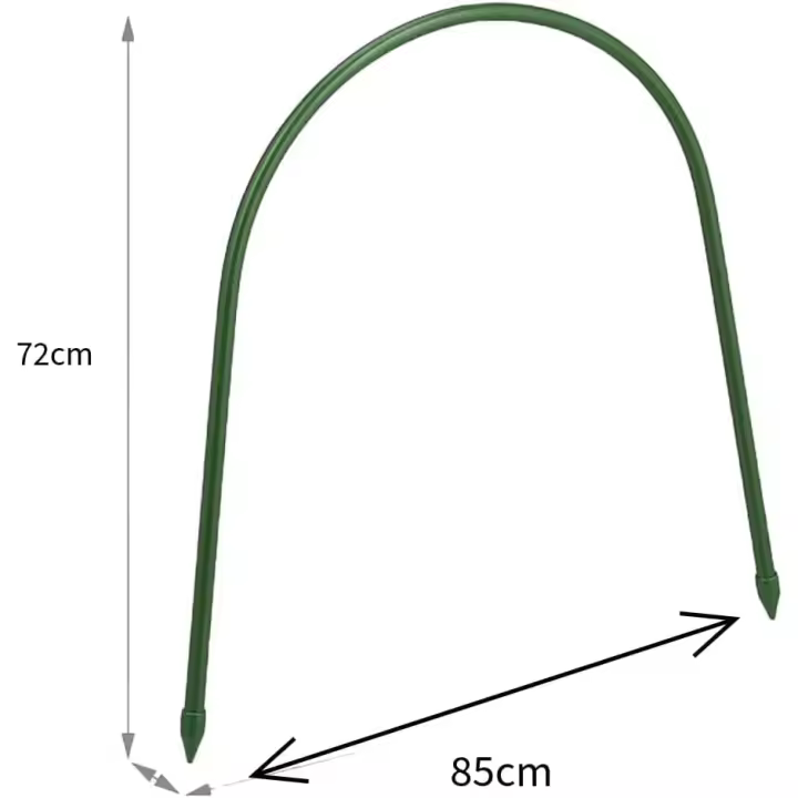 Pack de 5 Arcos para Túnel Invernadero de Acero con Revestimiento de plastico. Color Verde. Ideal para Mini túneles 2 medidas disponibles. Muy Resistentes -Bricomed - 1