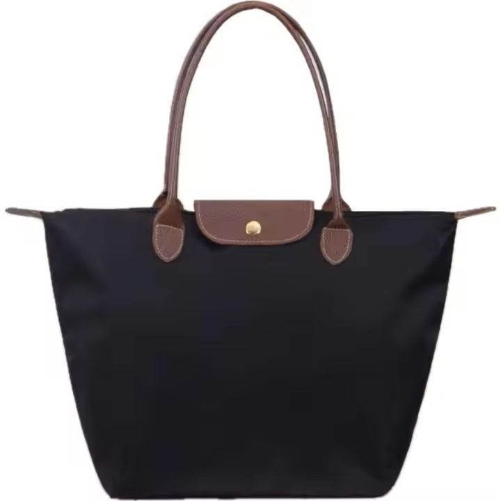 MEJORADA Bolso plegable de nylon con asa larga superior para mujer，impermeable，TAMAÑO PEQUEÑO 33*24*14CM,estilo clásico - 1