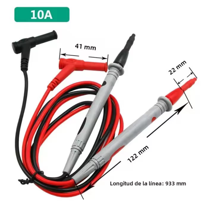1 Par De Líneas De Prueba Universal Para Multímetro Digital Punta De Aguja Medidor Multi Metro Probar Cable De 20A - 1