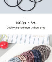 Nuevo Set De 100 Piezas Cinturones Elásticos De Nylon Básicos Para Mujer 4CM Accesorios De Cabello Headwear Esponja De Pelo Para Moño - details 5