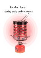 Mini Estufa De Gas Portátil Para Camping Resistente Al Desgaste Acero Inoxidable Cubierta Calentadora Para Exteriores - details 5