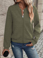 Chaqueta De Cierre De Cremallera De Color Sólido Para Mujer Estilo Casual Y Moda Durable Y Lujosa Para Otoño E Invierno - details 21