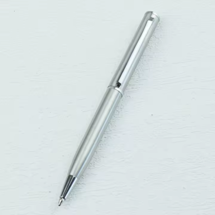 Mini Bolígrafo De Punta Fina 0.7mm En Acero Inoxidable Negro Para Oficina Y Escuela Activación Por Torcimiento Portátil - 1