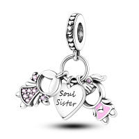 Encantos De Pareja De Niño Y Niña Platinados Con Circonia Para Pulsera O Collar Joyería Para Mujer Pendiente Clásico De Moda Vintage Romántico - details 75