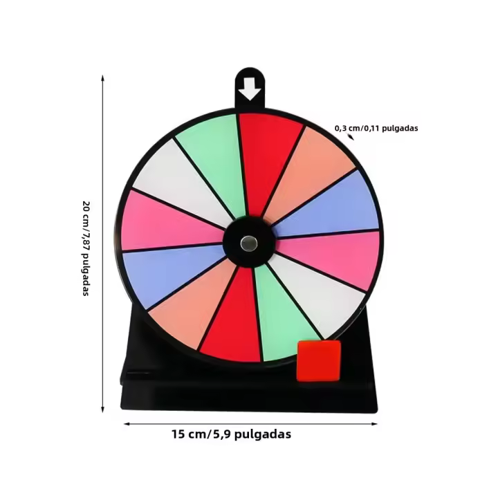 Rueda Del Destino Antideslizante Con Base Y Tablero Acrílico Borrrable Juego De Ruleta De 12 Ranuras Para Mesa Accesorios De Fiesta - 1