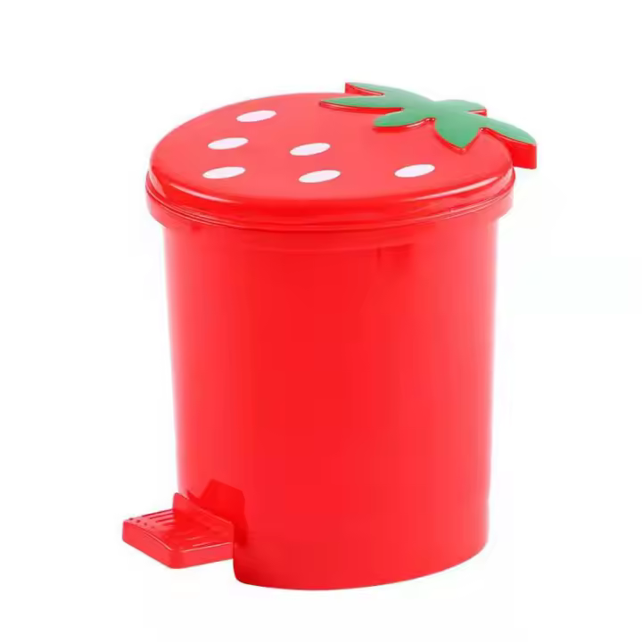 Bote de basura para cocina y oficina en forma de corazón, bote de basura de papel de escritorio de moda, bote de basura de plástico para el hogar - 1