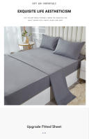 Juego De Cama Sólido 3/4 Piezas Con Sábana Ajustable Y Fundas De Almohada En Microfibra Blanca Y Gris Tamaño Queen King Full Twin - details 3