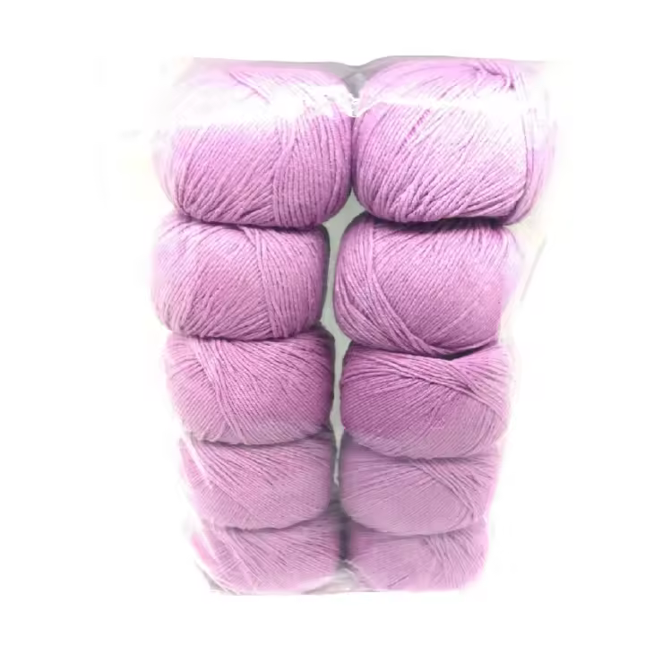 Lote 10 Ovillos Hilo 333 Algodón Acrílico  LANAS LUZ COLOR Ideal para Tejer Amigurumi - 1