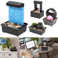Fuente De Mesa Con Luz Operada Por Batería O USB Mini Fuente De Agua Para Interior Decoración Zen Meditación Sonido Moderna - details 0