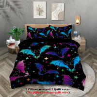 Juego De Sábanas De Halloween Con Estampado De Gato Negro Calabaza Y Murciélago (1 Funda De Edredón + 2 Fundas De Cojín) 100% Poliéster 90gsm - details 8