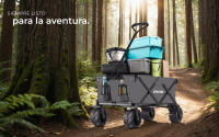 Tectake - Carrito plegable de mano HEIDRUN, 80 kg de capacidad, 114 x 51 x 48,5–120,5 cm, Carrito de transporte, Estable y robusto, Incluye bolsa de transporte, Ruedas extra anchas, Transporte fácil por diferentes tipos de suelo, Lona extraíble - details 6