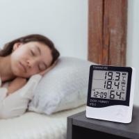 Metros De Temperatura Y Humedad Digital LCD HTC-2 Estación Meteorológica Con Reloj Para Interior Y Exterior AOKIN - details 3