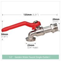 Grifo De Jardín De Latón Con Doble Cabeza 1 Entrada 2 Salidas Conector De Agua Para Balcones Y Jardines Material Metálico Estándar BS - details 8