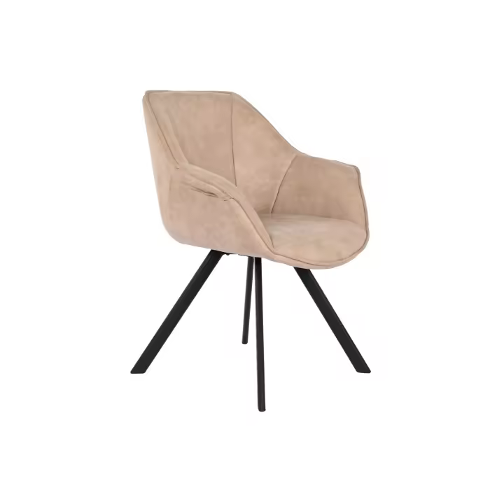 SILLA MICROFIBRA METAL 64X67X85 SIMIL PIEL BEIGE FIJALO MB207826 - 1