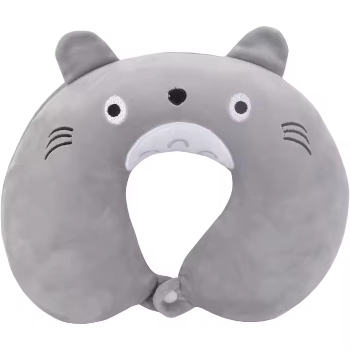 Almohada Viaje Niños, Almohada de Viaje Almohada en Forma de U Almohada Viscoelástica Cojin Viaje Cuello Cojin Avion Cuello para Niños Adultos Automóviles Aviones Viajes (Gris) - 1