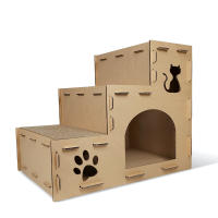 Waneka Rascador para Gato Escalón de Cartón Grande Scottish 3 Escondite de Gatos Superficie Rascadora de Cartón - details 0