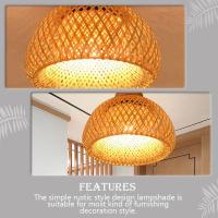 Lámpara Colgante De Paja De Bambú 30 Pulgadas Iluminación Retro Para Decoración De Habitaciones Estilo Artesanal Material De Madera - details 2