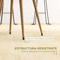 HOMCOM Pack de 2 Sillas de Comedor Sillas de Cocina Tapizadas de Tela de Lino con Patas de Acero para Salón Dormitorio Carga 120 kg 50x52x83 cm - details 4