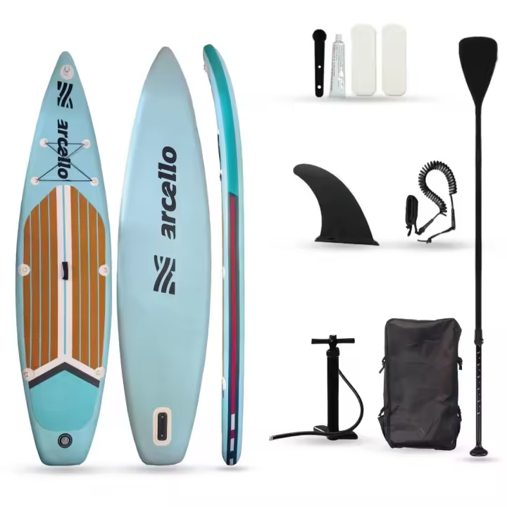 Marcello Sports Yacht - Kit Tabla Paddle Surf 320 x 80 x 15 cm, con remo ajustable, hinchador, mochila y kit de reparación - 1
