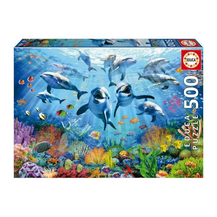 PUZZLE FIESTA DELFINES BAJO EL MAR 500 PIEZAS. - 1