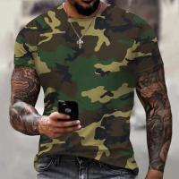 Camiseta de Camuflaje 3D para Hombre – Ropa Informal de Verano, Cuello Redondo, Manga Corta, Estilo Callejero, Talla Grande, Ideal para Deporte y Exterior - details 11