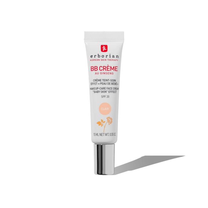 ERBORIAN BB Crème con Ginseng - Clair Crema de tratamiento con color 5-en-1 para un efecto "piel de bebé" 15 ml