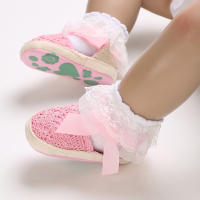 Zapatillas De Verano Para Bebés Niñas 0-18M Con Lazo Casual Sandalias Suave Cómodas Para Primeros Pasos Material Transpirable Tela Y Algodón - details 23