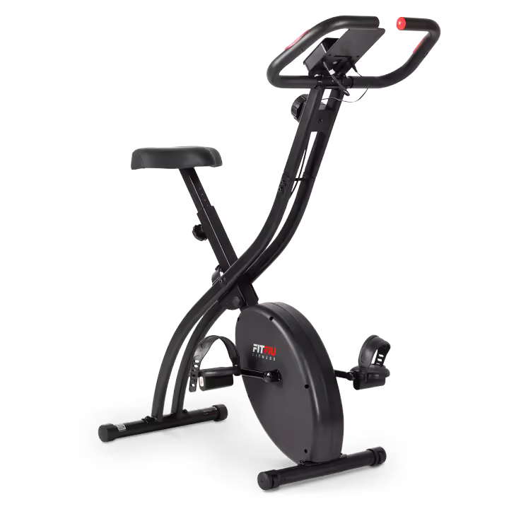 FITFIU Fitness BEST-200 - Bicicleta Estática Plegable, Cómodo Sillín Regulable, 8 Niveles de Resistencia, Pulsómetro, Pantalla LCD, Soporte para Móvil/ Tablet, Ideal para Cardio Training en el Hogar - 1
