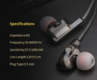 Auriculares Inalámbricos QKZ CK3 Dual Dynamic 4 Con Micrófono Y Altavoz Potente Para Deporte Y Juego Resistente Al Agua Y Con Cancelación De Ruido - details 14