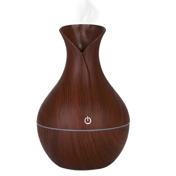 Humidificador Mini Difusor de Aceites Esenciales Efecto Madera Purificador Ultrasónico con Luces LED de Colores - 1